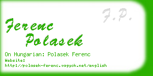 ferenc polasek business card